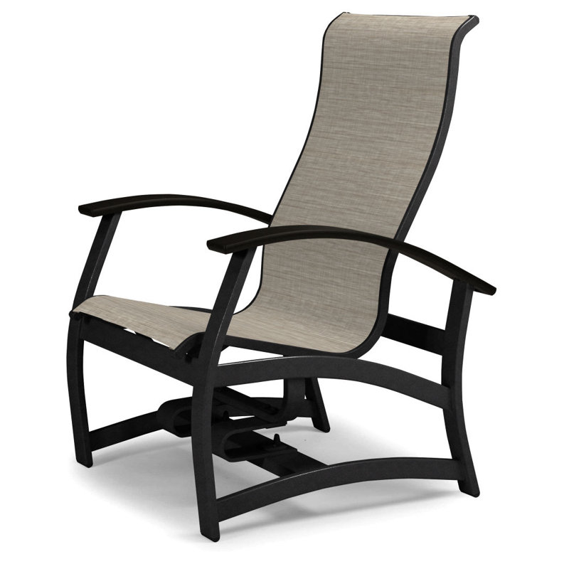 Belle Isle Outdoor Lounge Chair, Black P70, Textured Black, Bristol Taupe Sunbrella®
