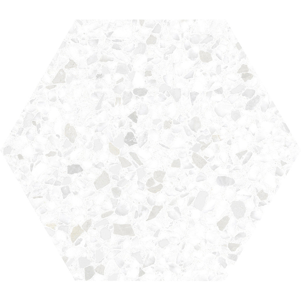 Apollo Tile Terra Mia 8.1 In. X 9.25 In. Matte White Porcelain Hexagon