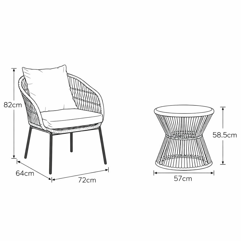 Sagone Polyethylene (PE) Wicker 2-Person With Cushions