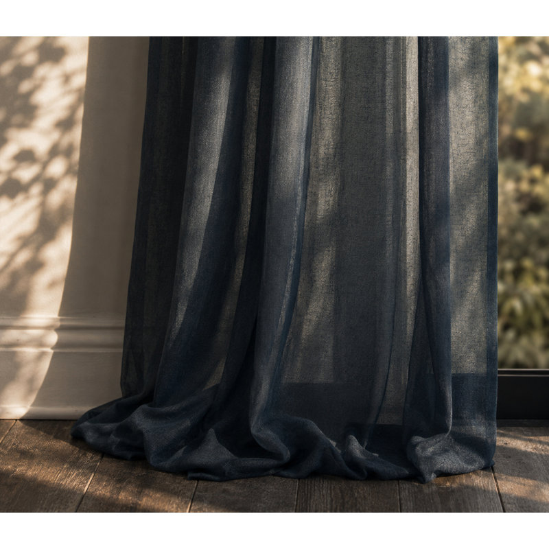 Belasquez Semi Sheer Curtain Single Panel, 54" x 108", Graphite