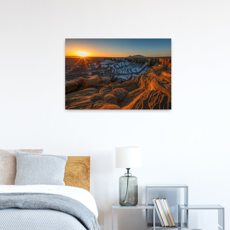 «Golden Desert Canyon», reproduction d'art dramatique, paysage abstrait, nature, H 36 po x l 24 po