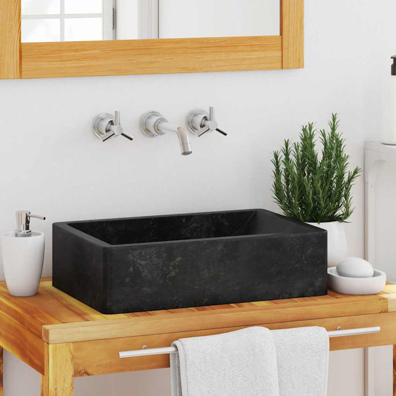 Elinor Sink Marble High Gloss, High Gloss Black