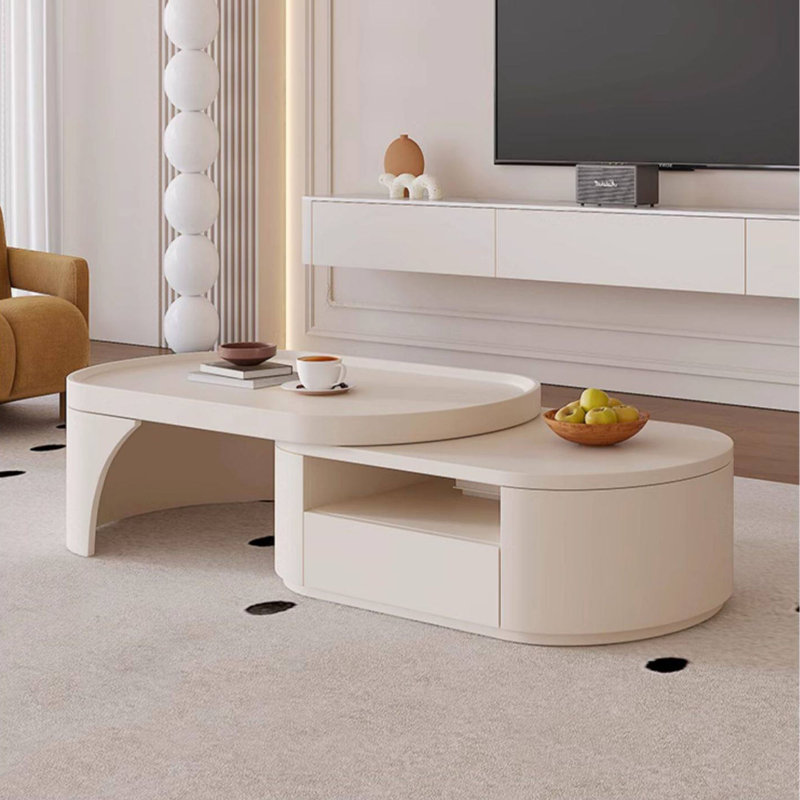 Table basse rétractable de style crème