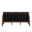 Structure d'inspiration Mid-Century avec velours bleu marine et structure en bois massif bleu