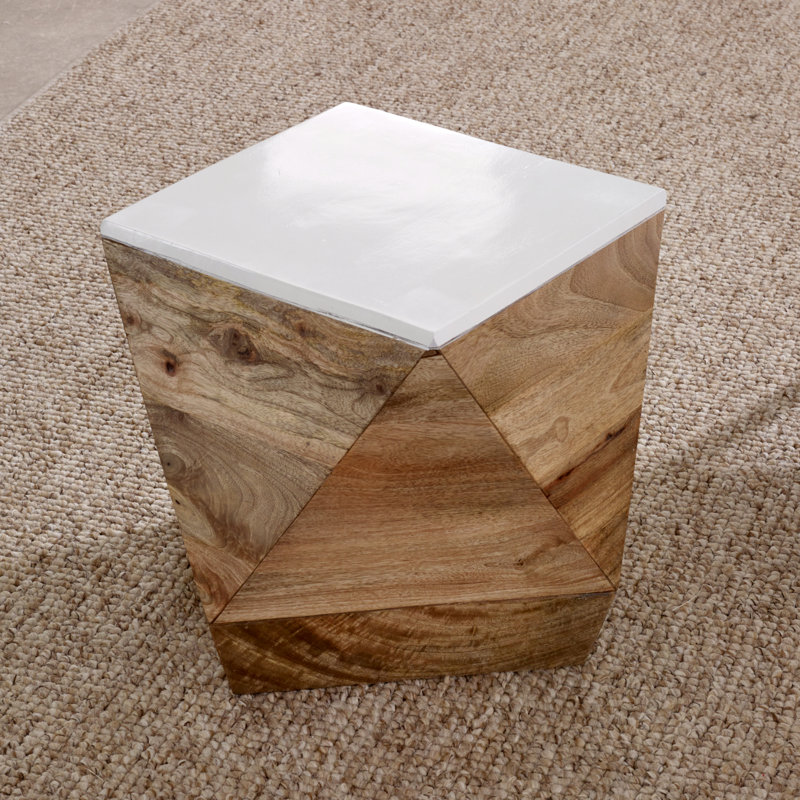 Laronda Solid Wood Drum End Table