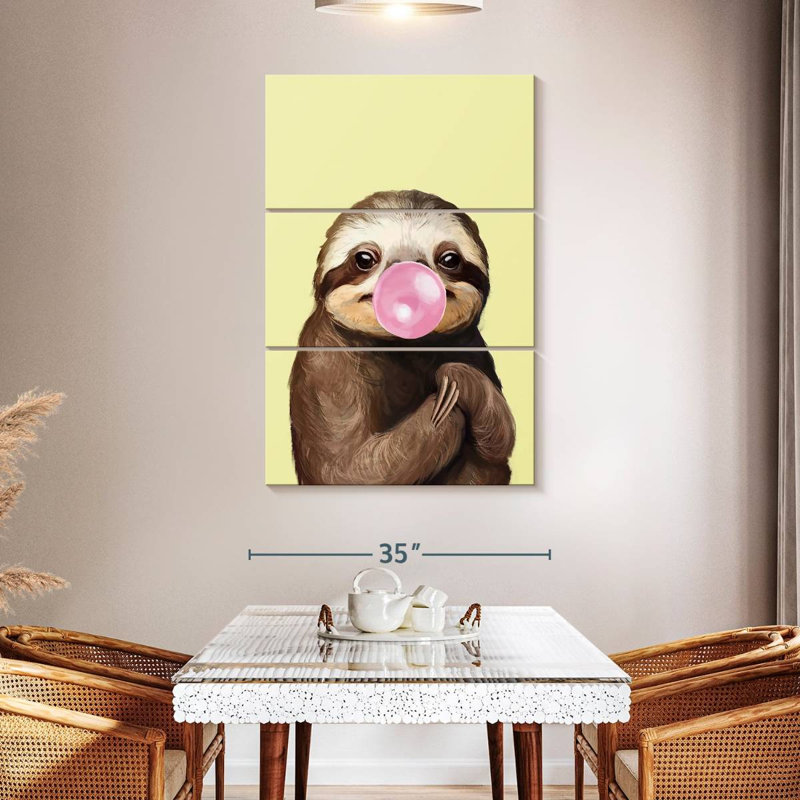 Ketti Bubble Gum Sloth I, 50" H x 32" W