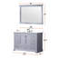 48 po De salle de bain gris foncé avec comptoir en quartz blanc, robinet, 46 miroirs et teinture, robinet de salle de bain