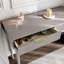 Mocha Dressing Table - Drawers with ribbed front finished.