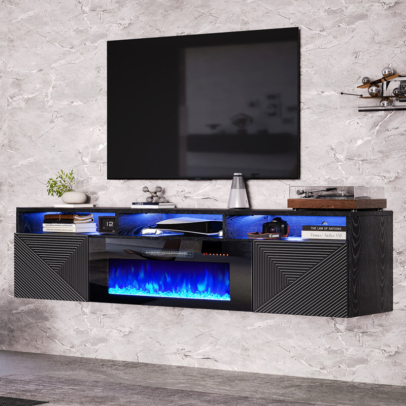  Meuble télé 70 po Bhhatu, Noir, noir, noir, noir, 70"