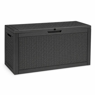 120 Gallon Resin Deck Box, Lockable Waterproof Outdoor Storage Box For Patio Cushions, Garden Tools, Pool Accessories, And Outdoor Furniture