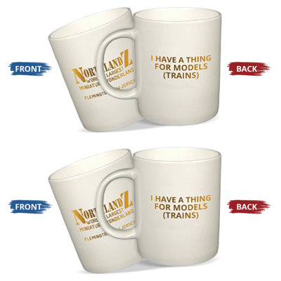 Northlandz Coffee Mug, White Ceramic Coffee Cup With Catchy Train Quote