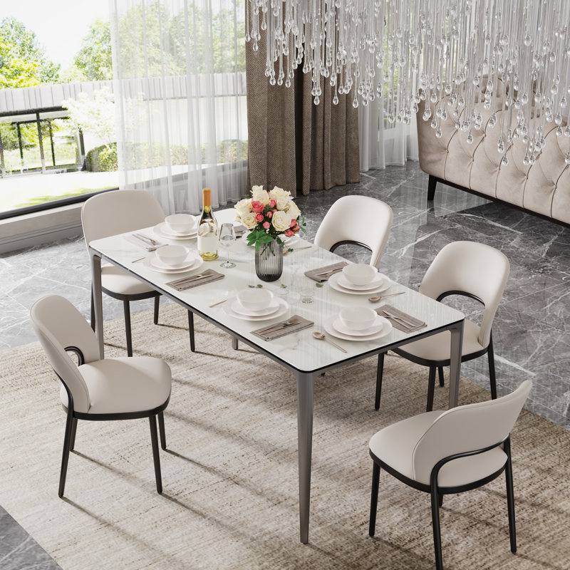 Table de salle à manger rectangulaire en métal L 62,99 po x l 31,49 po Kevene