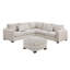 Ensemble de canapé modulaire en L 4 pièces Rey, 2 coussins décoratifs, tissu velours côtelé-111572282