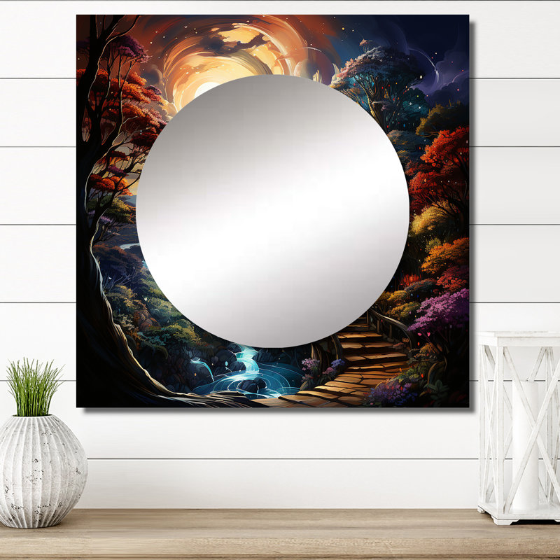 Nelke - Miroir carré abstrait pour décoration murale, 29 po x 29 po