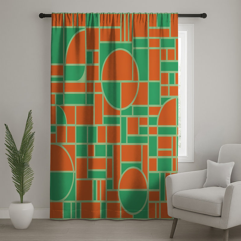 Rideaux de fenêtre à motif géométrique, voilages et voilages à motif géométrique - 1 panneau, 50" x 80" - 1 Panel, Sheer