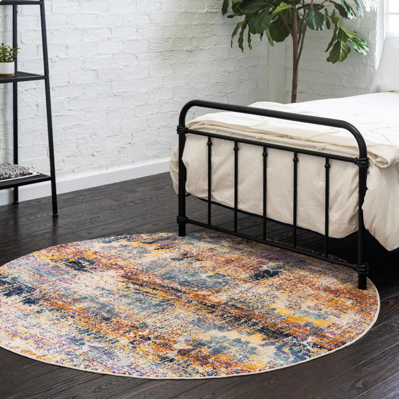 Abstract Indoor Rug, Round 5'1"