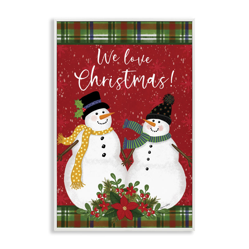 We Love Christmas, estampe numérique encadrée par Annie Lapoint, Giclée encadrée blanc bord de mer, H 18 po x l 12 po