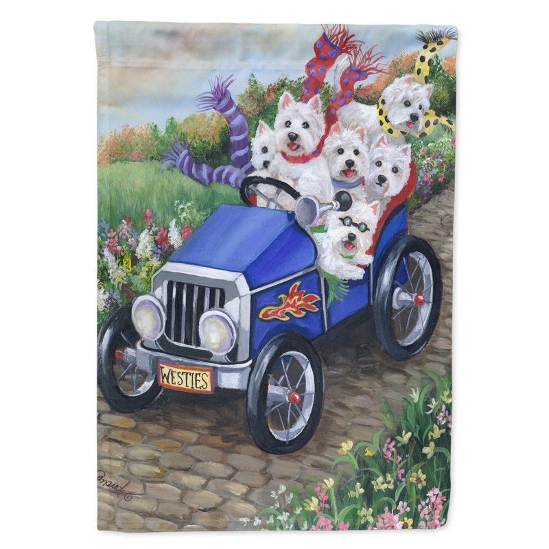 Drapeau de jardin en polyester à 2 côtés Graziello Bichon Frise Do It Better 1 x 0,11 pi, Westie Hot Rod