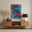 Abstrait floral vert 92, art mural en métal-1364985341