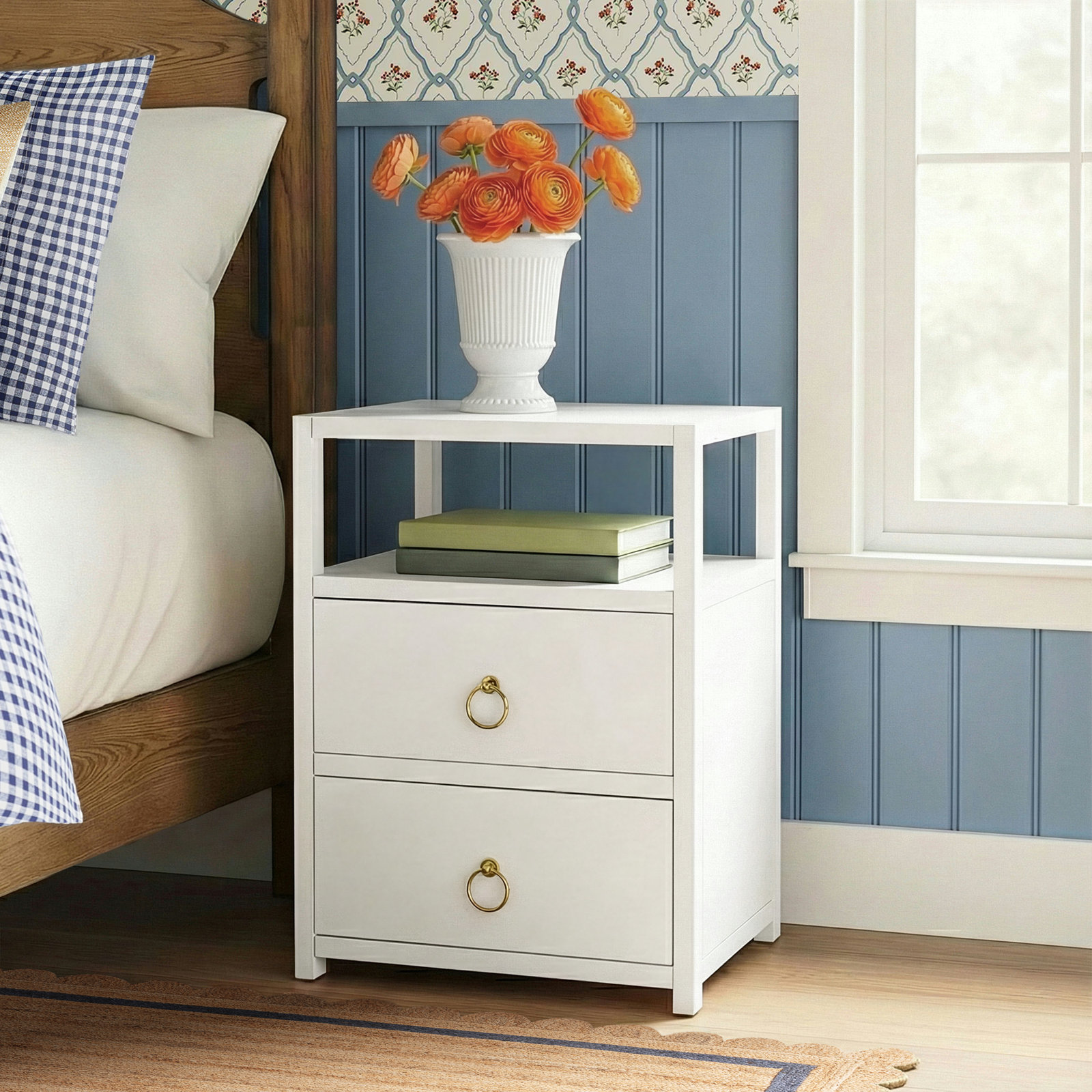 Elin 2 - Drawer Nightstand, White
