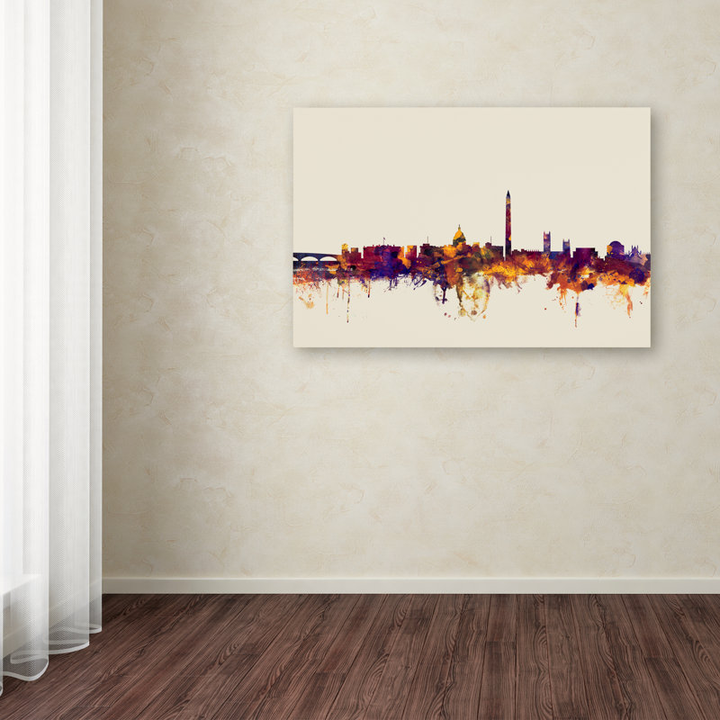 « washington dc horizon », reproduction d’impression sur toile tendue, H 22 po x l 32 po x P 2 po