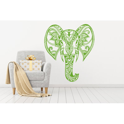 Décalcomanie murale éléphant mehndi Yatton