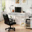 Petit bureau d'ordinateur avec tiroirs en tissu-121094467