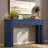 Modern Console Table With Oval Top, 2 Drawers And Fluted Design-843231694