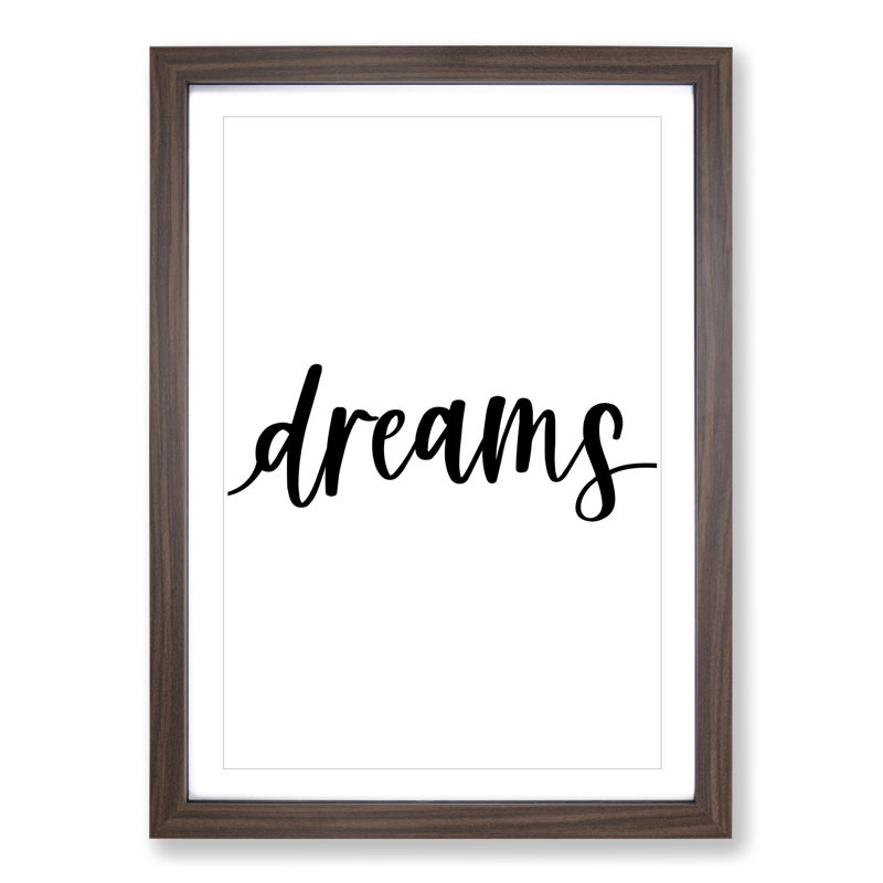 Sweet Dream No.3 - Picture Frame Typography, 65cm H x 48cm W x 2cm D, Walnut Framed