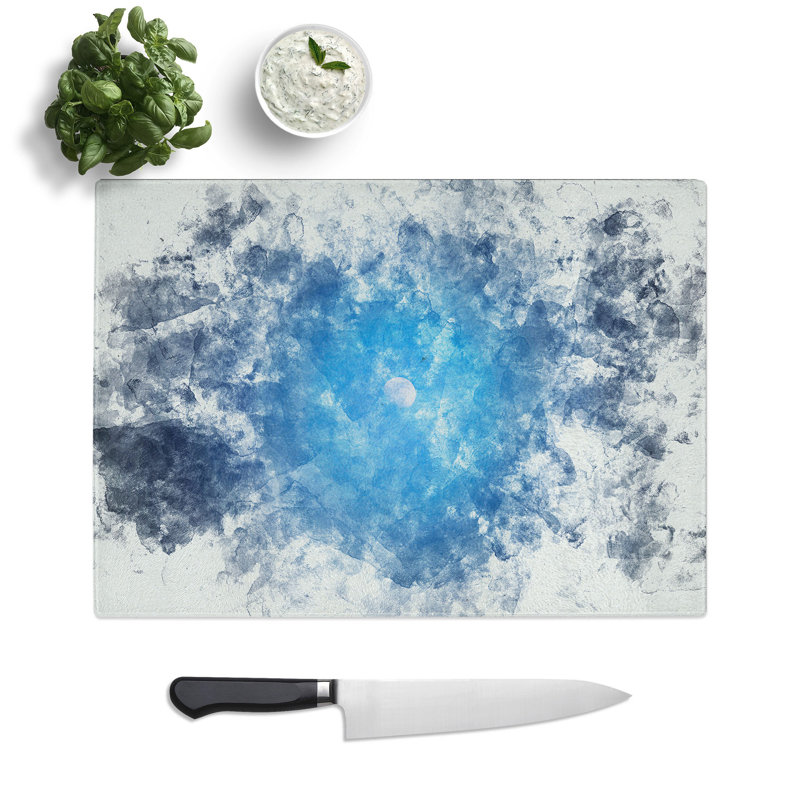 Tempered Glass Half Moon Chopping Board, 28.5 cm x 39 cm