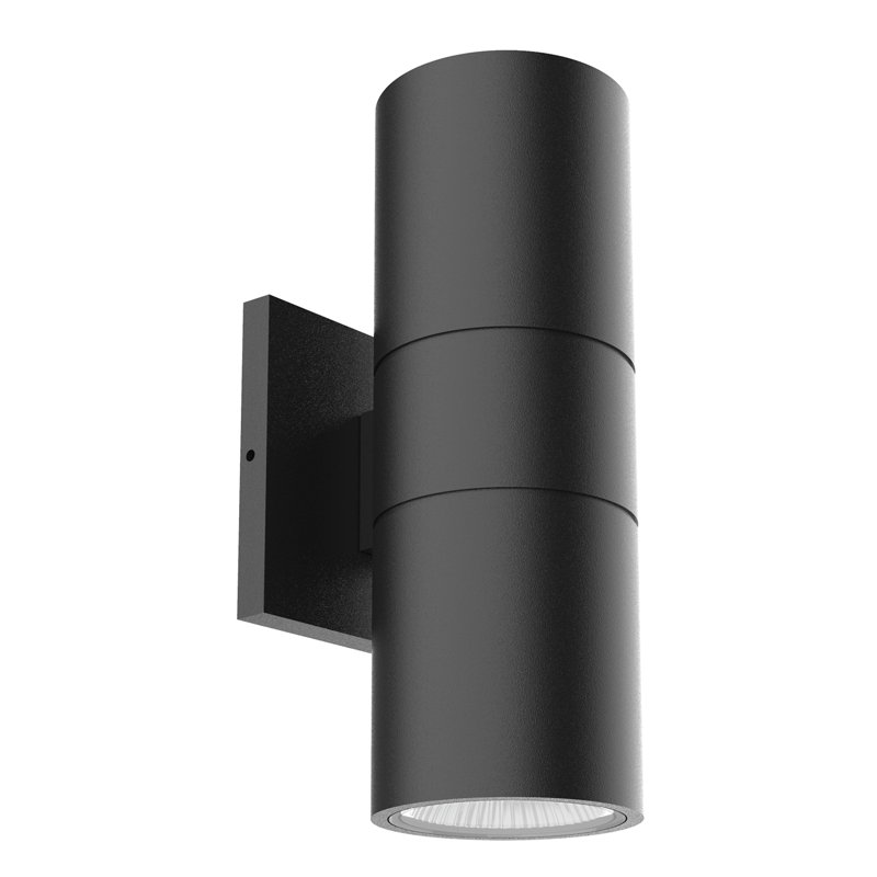 Lund LED Outdoor Armed Sconce, Black, 7"H x 4.5"W x 4.5"D