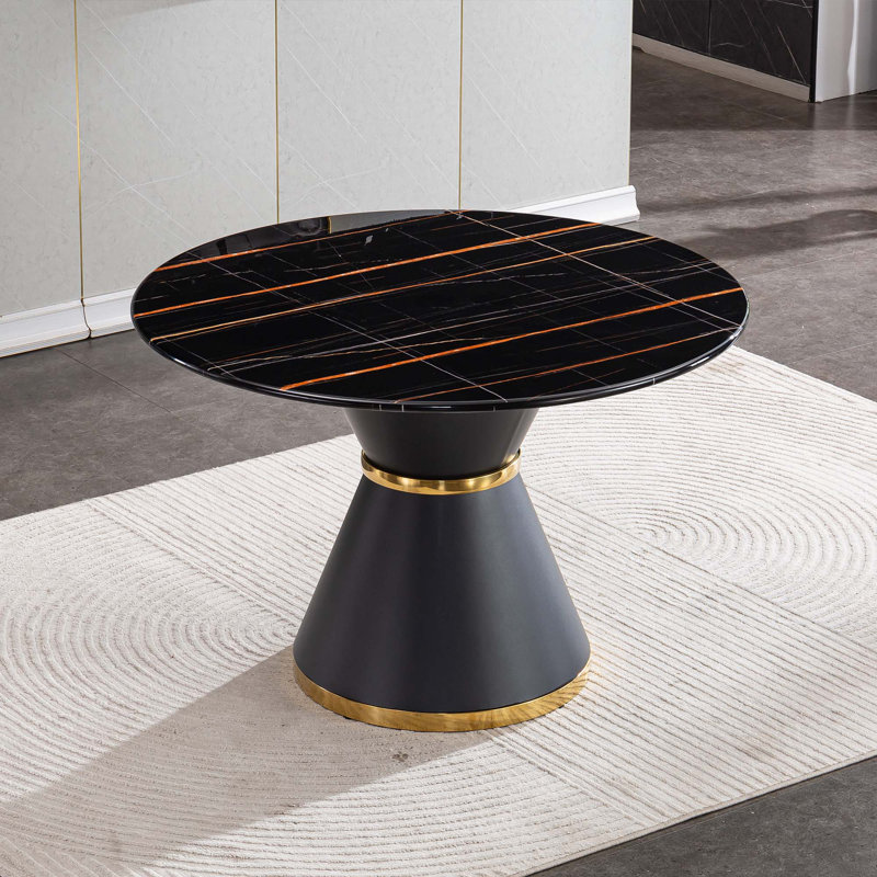 Marble Printed MDF Round Dining Table(Only Table)