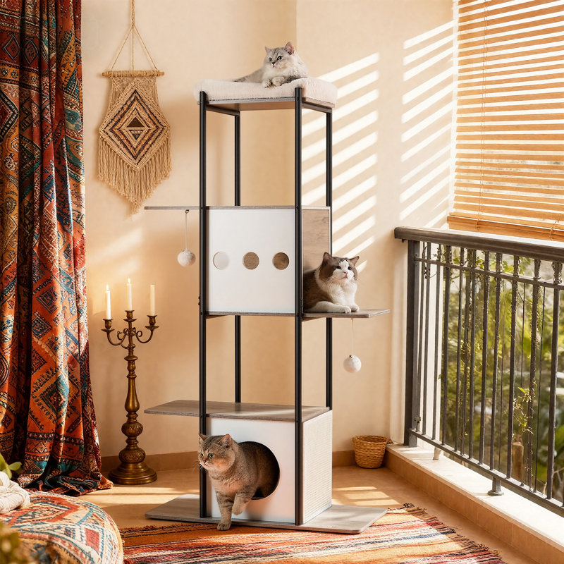 60" Kimmel Cat Tree, Greige