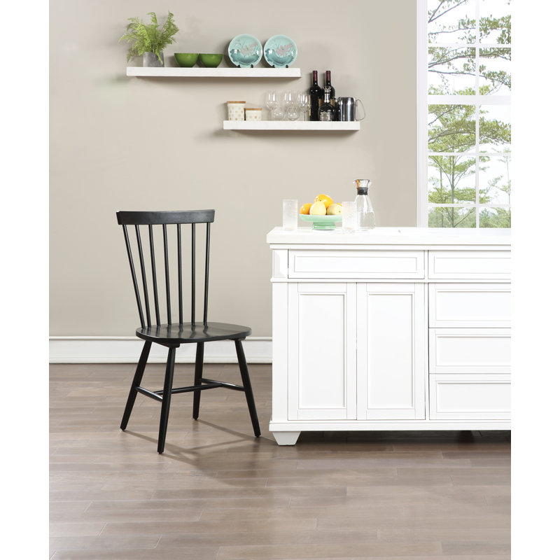 Chaise d’appoint en bois massif windsor Avenger, Noir