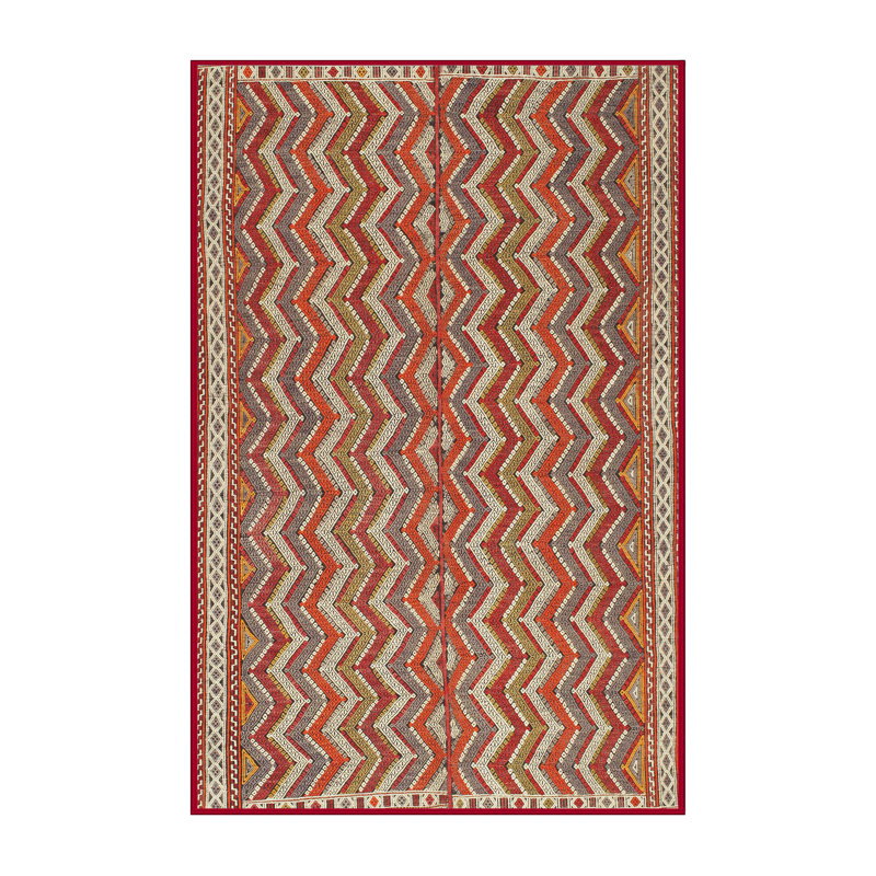 Tapis en laine brun / orange, Rectangle 4 pi x 6 pi
