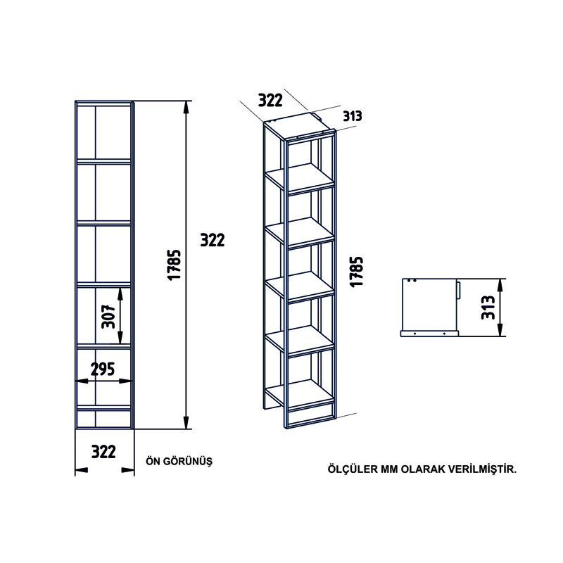 Mario 178.5cm H x 32.2cm W Steel Etagere Bookcase, Gold/Black