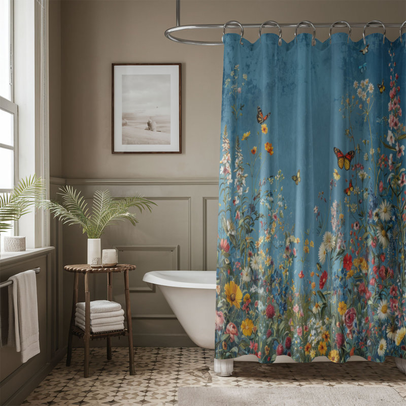 Rideau de douche Field Bloom, H 74 po x l 71 po