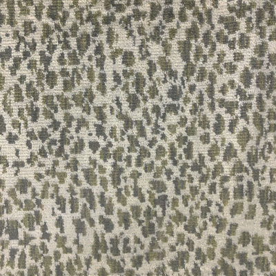 Lepard Fabric | Animal Print Velvet on Linen Look Fabric | Color Taupe