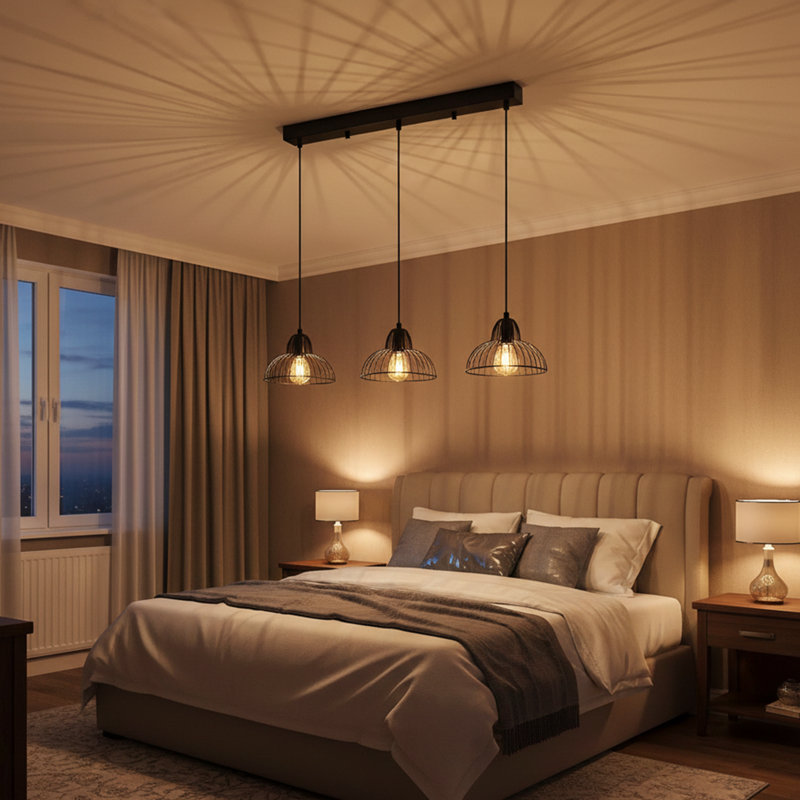 Luminaire suspendu en métal 3 lumières Aurelius
