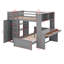 Lit mezzanine double avec lit autonome, bureau et garde-robe-986386225