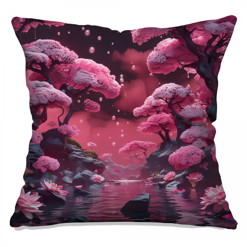 Coussins Rose Blossom Trees, 16 x 16 pouces
