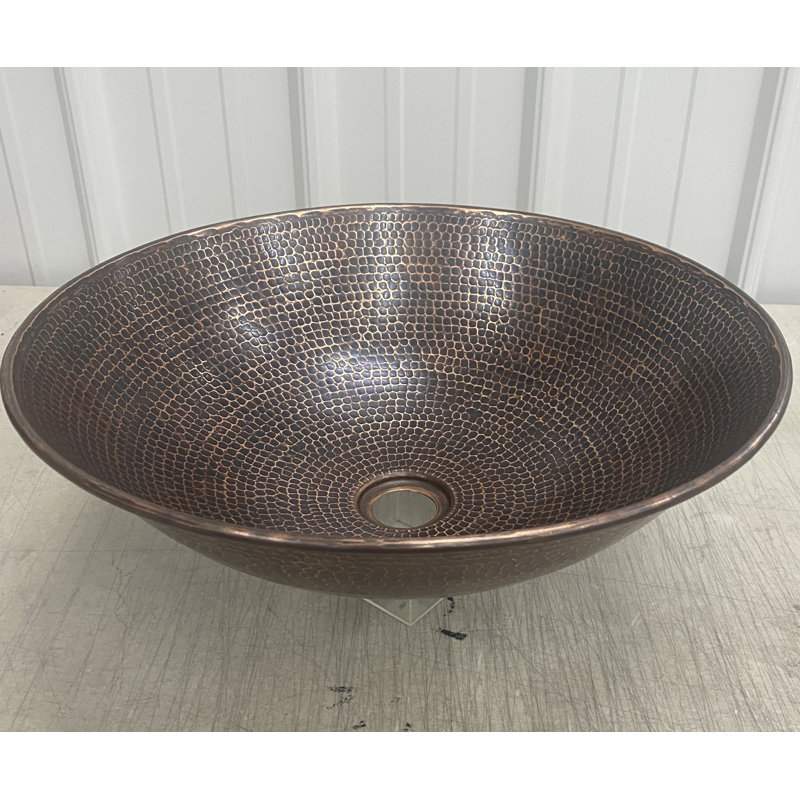 15" Round Copper Vessel Bath Sink in a Rich Brushed Sedona Finish