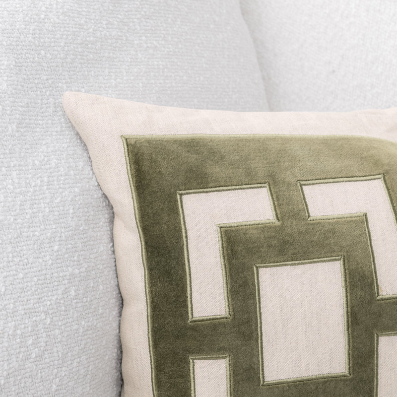 Corbin Cotton Blend Throw Pillow, Rectangle 14"H x 26"W, Olive Green