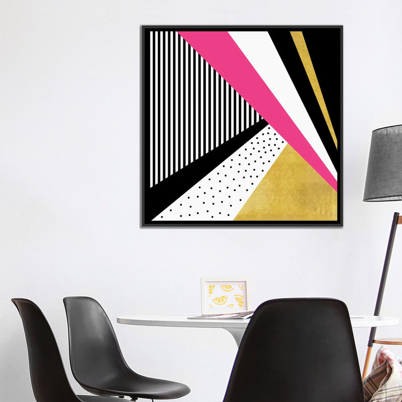 «Pretty in Pink», impression sur toile, H 18 po x l 18 po x P 1,5 po, Toile avec cadre noir, Pas de tapis