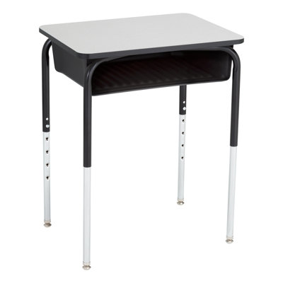 Adjustable Height Open Front Student Desk with Book Box