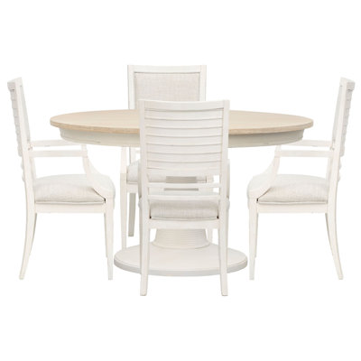 Table de salle à manger extensible ronde 54 po avec 4 fauteuils