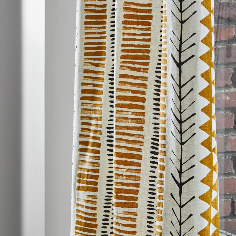 Mahdi Cotton Curtain Panel Pair Single Panel