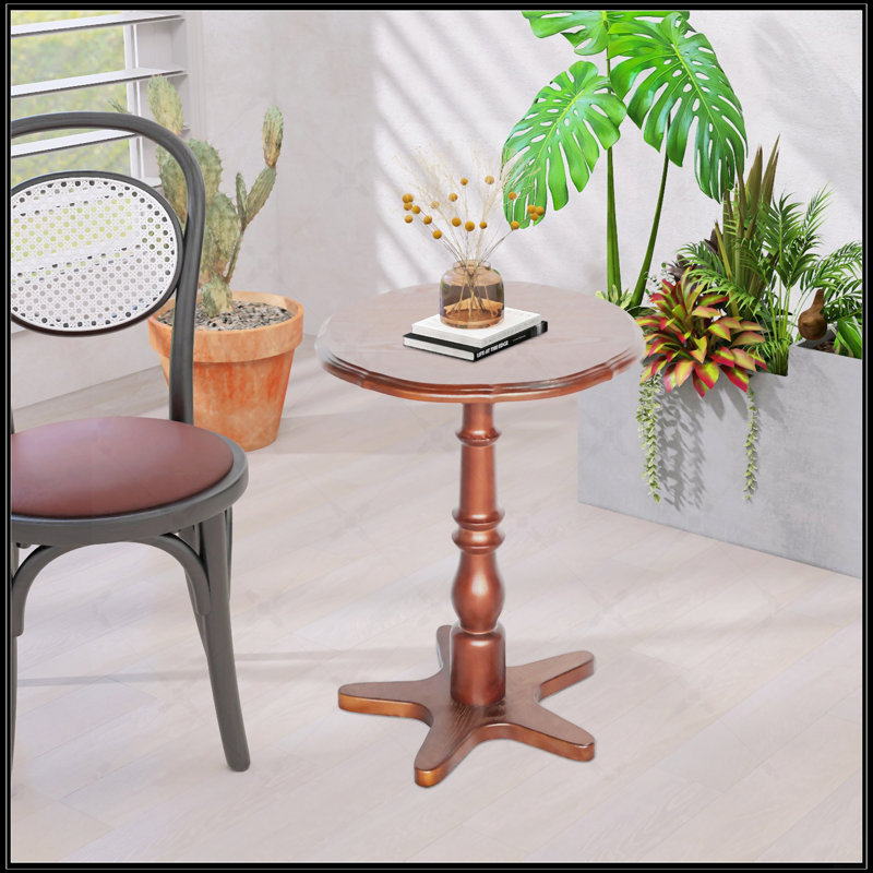 Petite table de bout ronde 15,75 pouces, Noyer brun
