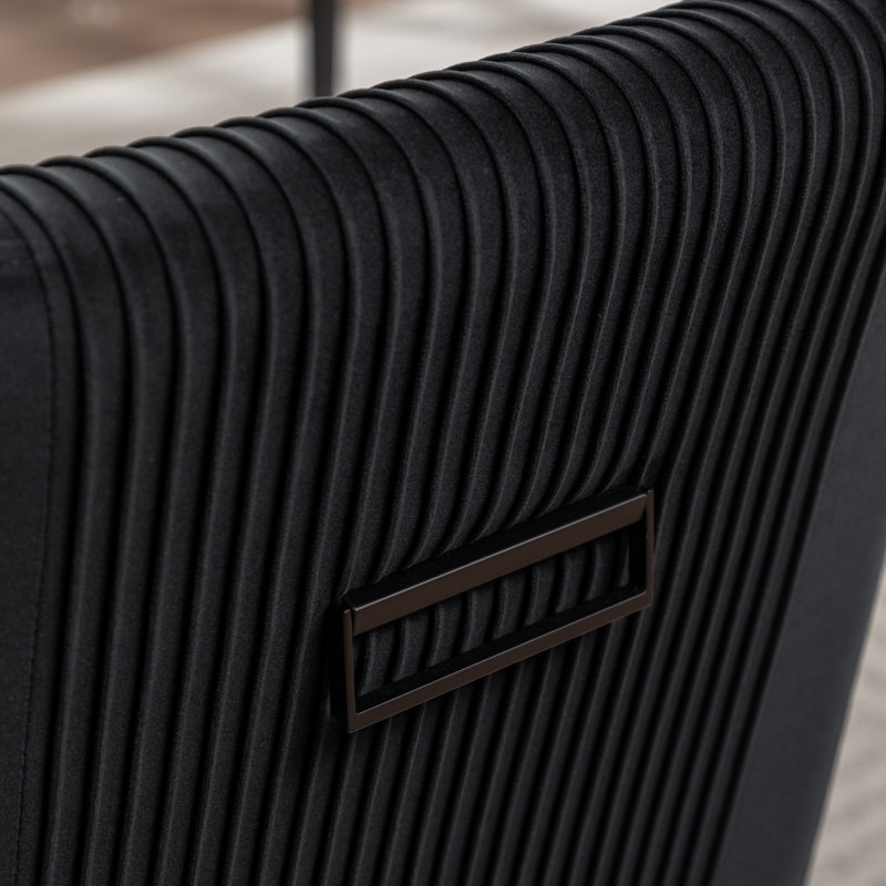Chaise d'appoint en velours Zanthia Seymore, Noir