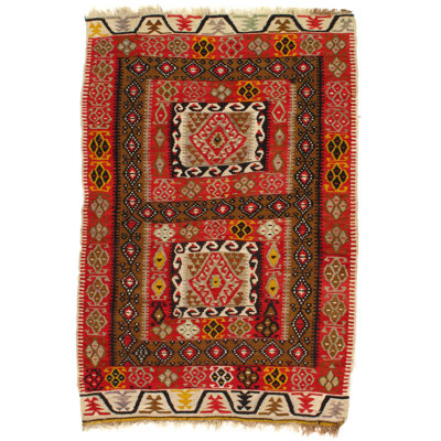 Muirne Oriental Area Rug in Rust